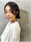 【ERI】スタイリング1分暗髪アッシュ切りっぱなしショートボブ