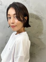 ノラ ヘアーサロン(NORA HAIR SALON) 【ERI】スタイリング1分暗髪アッシュ切りっぱなしショートボブ