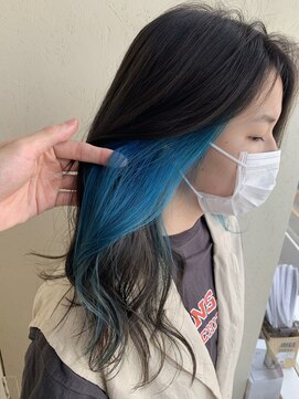 セピアージュ アン(hair beauty clinic salon Sepiage un) オーシャンブルーインナーカラー