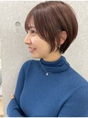 イメチェン/ショート/チェリーブラウン/