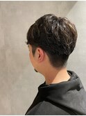 メンズハイライト×くせ毛パーマスタイル