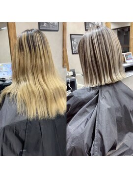 サニー 渋谷(SUNNY) バレイヤージュ、ハイライト、グレージュ、ミルクティーベージュ