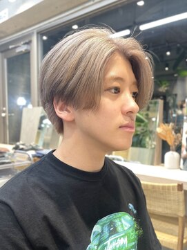 サンクプロジェクト(cinq PROJECT) 韓国風メンズメルクティーベージュダブルカラーハイトーンカラー