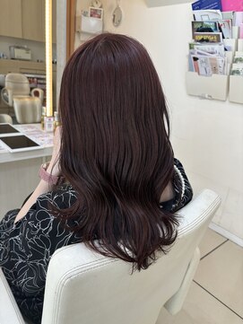 フレア(FLAiR) ブリーチなし透明感暖色ピンクカラー