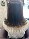 大人可愛い切りっぱなしボブ/艶感/透明感/ナチュラルブラウン