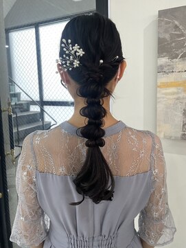 ウル 岡山駅店(ULu.) 岡山ヘアセット 編みおろしヘア