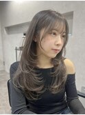 レイヤーカット/くすみベージュ/姫カットレイヤー/グレージュ