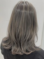 ネックス 表参道本店(nex) デザインカラーレイヤーカットウェットヘアオリーブベージュ白髪