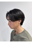センターパートニュアンスパーマワンカールパーマ