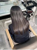 大人ガーリーダークアッシュ似合わせカットミディアムレイヤー