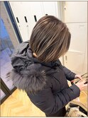 バレイヤージュ×白髪ぼかし