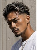 極道パーマ＋シルバーメッシュ