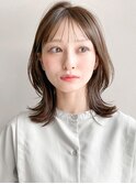 ダークパープルミルクブラウンワンホンレイヤーカットa