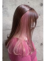 アール 西新井店(ar) 大人可愛い ビタミンカラー×インナーカラー×アッシュピンク