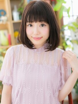 カバーヘア ブリス 志木南口駅前店(COVER HAIR bliss) 黒髪も大人かわいい♪厚めバング前下がりボブa志木10代20代30代