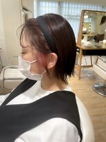 ネオリーブ チロル 横浜西口店(Neolive CiroL.)&nbsp;切りっぱなしボブ　イヤリングカラー　細めハイライトカラー