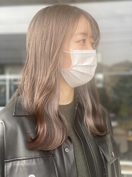 ナンバー(number+) 20代30代ラベンダーグレージュインナーカラー