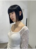ブルーブラック韓国ボブ