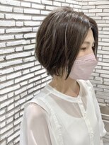 ソワン ドゥ ブレス 立花店(soin de brace)&nbsp;コンパクトショート×白髪ぼかし/ココアベージュ/小顔【高嶋仰】