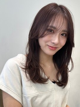 ノイカーム(noi Calm) 顔周りレイヤーカットくびれヘアミルクティーベージュカラー