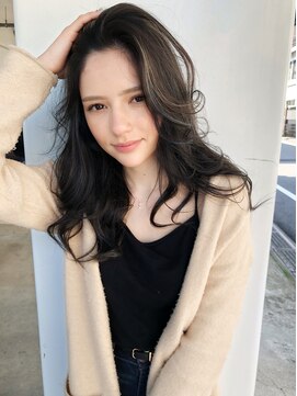 ピープスアンドスー 表参道 渋谷(Peeps&Suu.) ロングレイヤーかきあげ前髪顔まわりカット伸ばしかけ