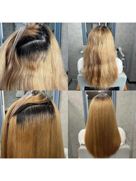 シエルバイアジュテ(Ciel by ajouter) ブリーチ縮毛矯正ビフォーアフター