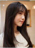 大人かわいい小顔顔まわりレイヤーイルミナカラーシースルー前髪