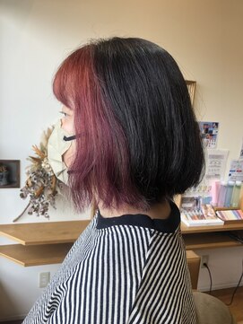 ツムギ(tsumugi HAIR DESIGN) インナーカラーレッド