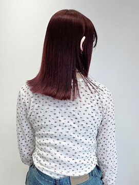 透明感ローズブラウン/ミディアム/髪質改善