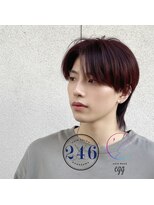 ヘアデザインサロン246&nbsp;メンズカット/ボルドー/韓国スタイル/ウルフスタイル/眉カット
