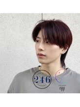 ヘアデザインサロン246 メンズカット/ボルドー/韓国スタイル/ウルフスタイル/眉カット