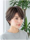 耳かけボブ/ココアブラウン/ミルクティーブラウン/韓国巻き