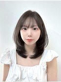 【レイヤー】グレージュ×ミディアムレイヤー