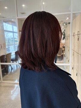 アドラーブル 万代店 (adorable) 髪質改善カラー艶感ピンクブラウン◎春カラーくびれボブ