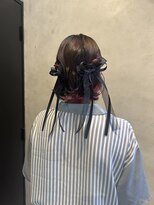 オムズポカ 栄矢場町店(OM's poka) ヘアセット/ボブハーフツイン/ハーフツイン/リボンヘアアレンジ