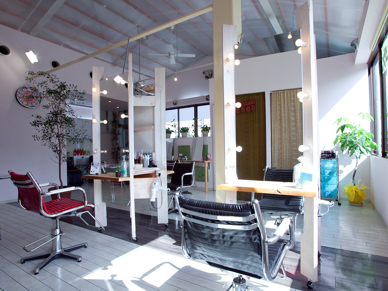 美品]美容院 鏡台＆椅子