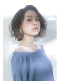 大人かわいい/小顔/伸ばしかけ/ハイライト/センターパート