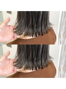 ループ(LOOP) 外ハネボブ+コントラストハイライト