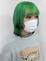 ヘアー アレス(hair ales) グリーンカラー デザインカラー 裾カラー カラーバター 緑