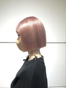 ルー(loup) ピンクベージュ/ミニボブ/ボブ/ブリーチ/ダブルカラー/福岡/天神