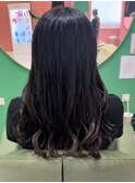 スタイリスト大山 韓国 顔周りレイヤー ラベンダーアッシュ