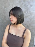 韓国風タッセルボブ×オリーブグレージュ