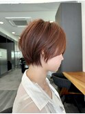 大人ラフウェーブ20代30代40代ボブブラウンスウィングショート