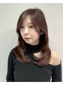 【内巻きワンカールで簡単】王道ベージュ韓国ミディアムレイヤー
