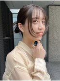 アレンジにぴったり顔まわりカットとブラウンベージュ◎