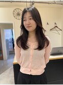 ツヤストレート+韓国風レイヤーカット