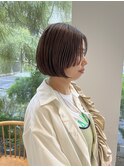 highlight beige×ミニボブ