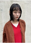 ◎切りっぱなしボブ縮毛矯正ショートボブストレートパーマ