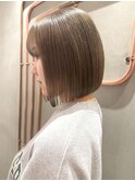 【澤口】黒髪ボブルフネビージュ小顔に見せるワンレン