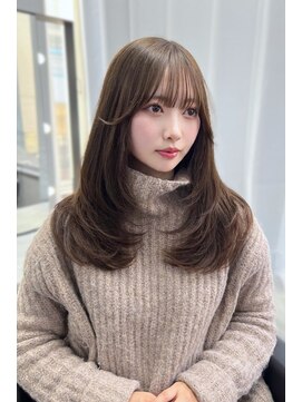 ランズ(LANDS) ベージュブラウンレイヤーカット 【韓国ヘア 大阪 梅田】